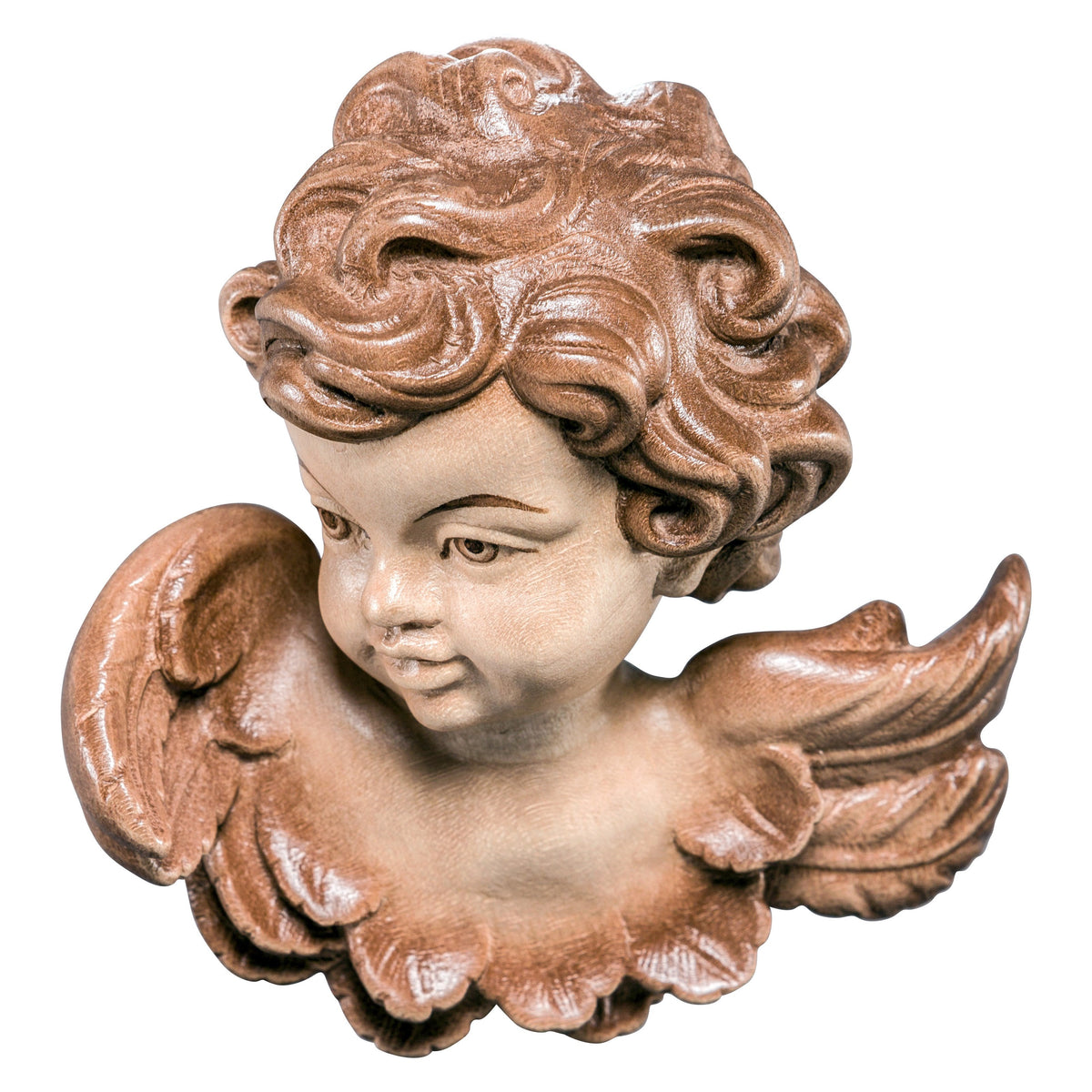 Wooden statue of Angel head