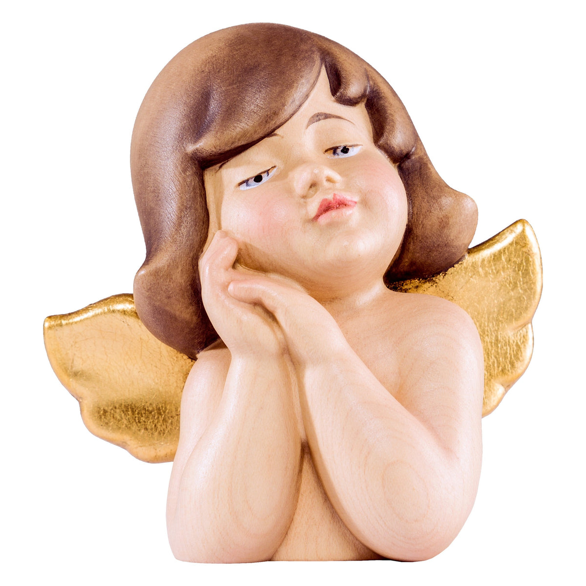 Wooden statue of Deco angel sleeping