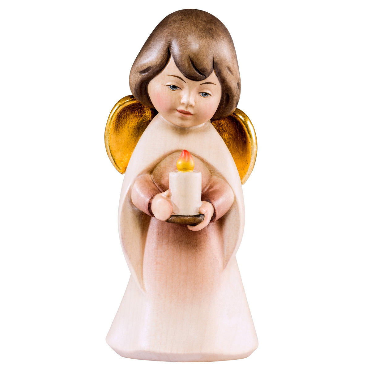 Wooden statue of Dream angel with candle
