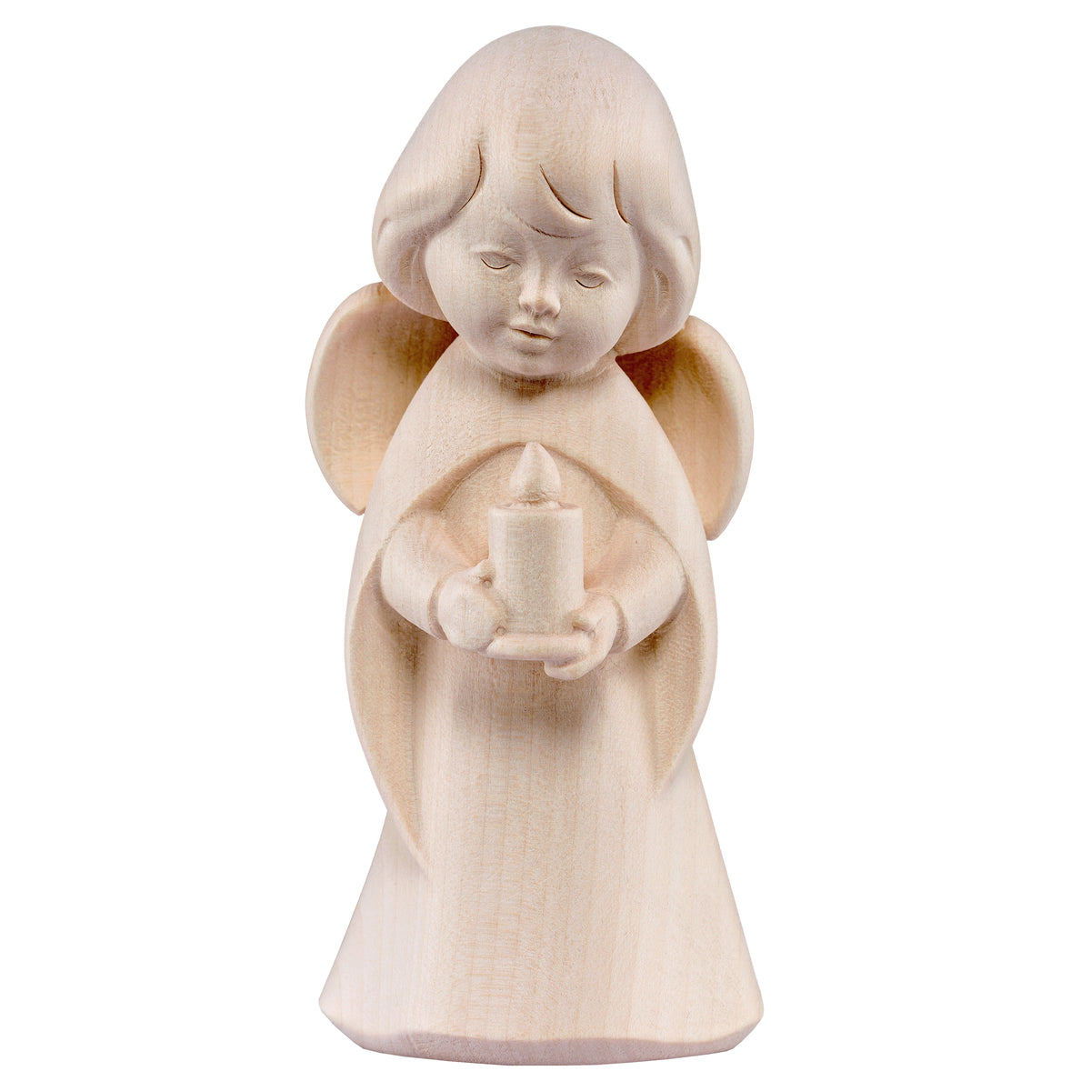 Wooden statue of Dream angel with candle