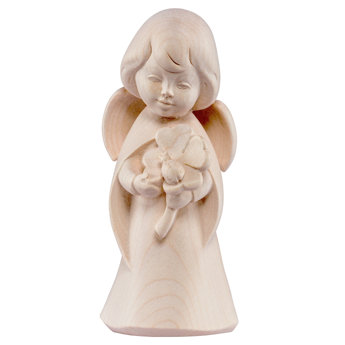 Wooden statue of Dream angel with clover
