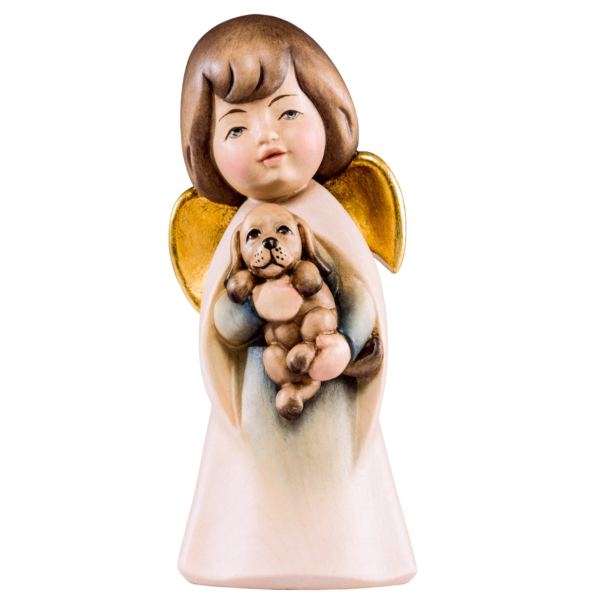 Wooden statue of Dream angel with dog