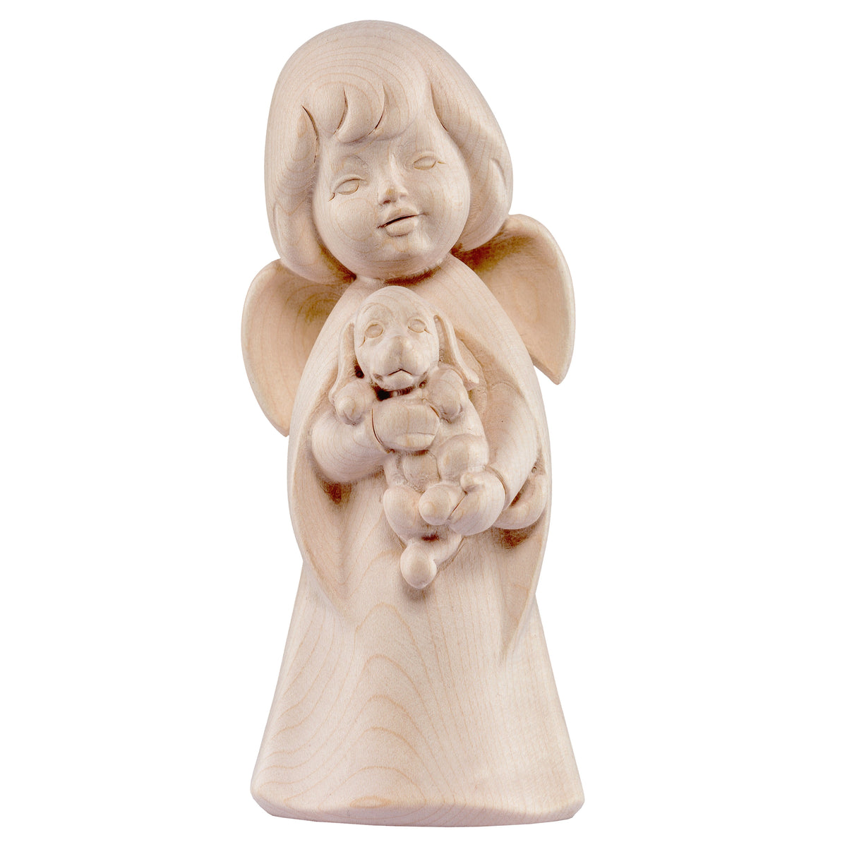 Wooden statue of Dream angel with dog