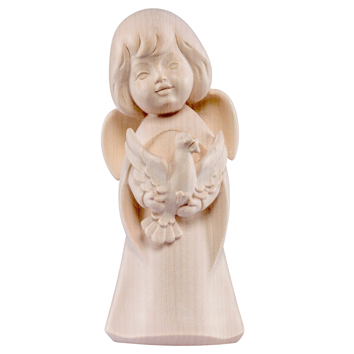 Wooden statue of Dream angel with dove