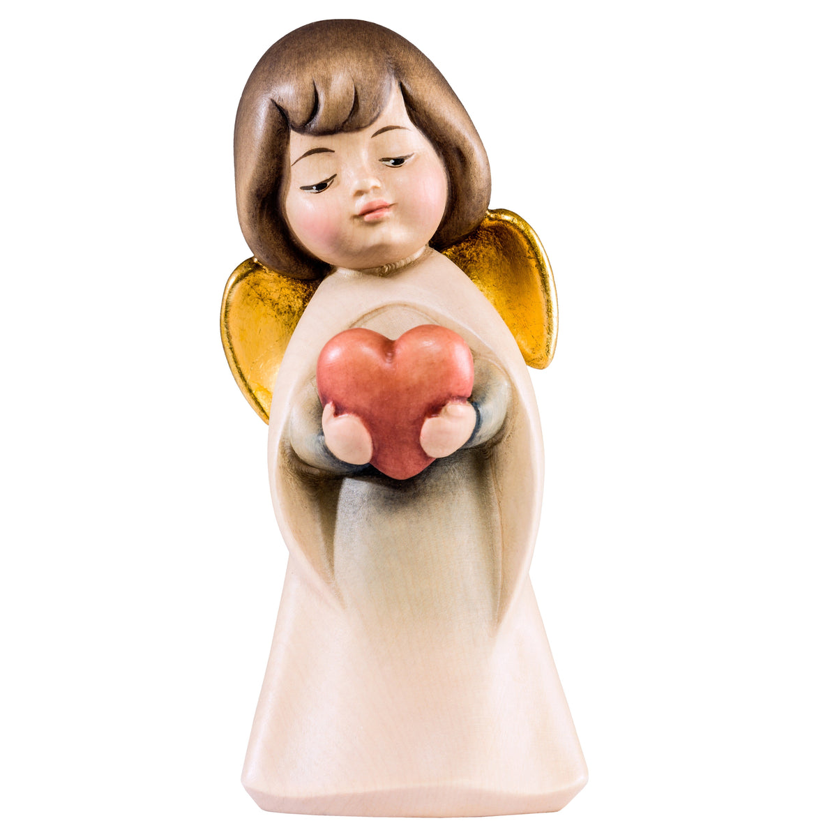 Wooden statue of Dream angel with heart