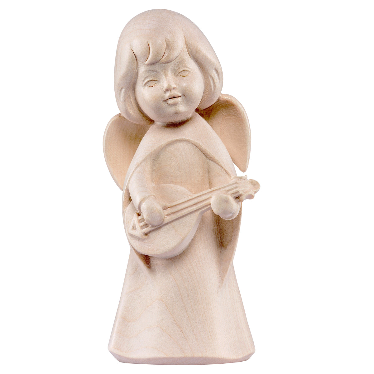 Wooden statue of Dream angel with mandolin