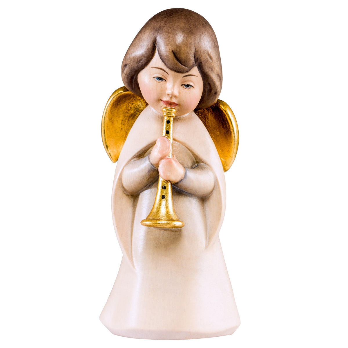 Wooden statue of Dream angel with trombone