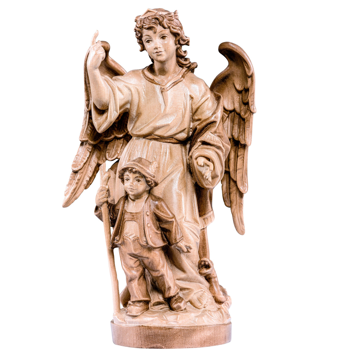 Wooden statue of Guardian angel baroque style