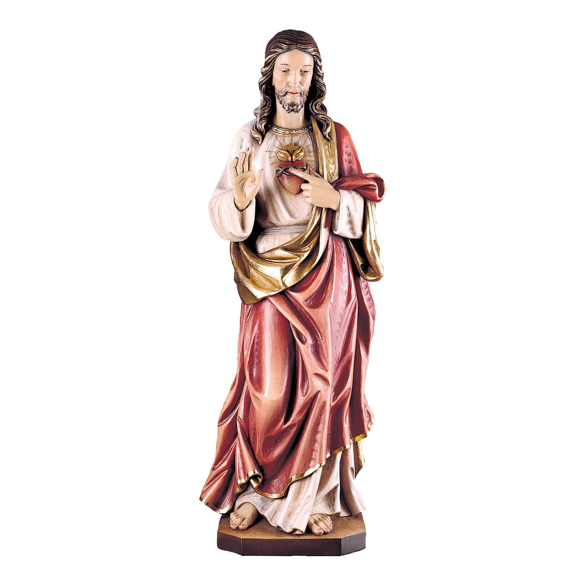 Wooden statue of Jesus sacred heart