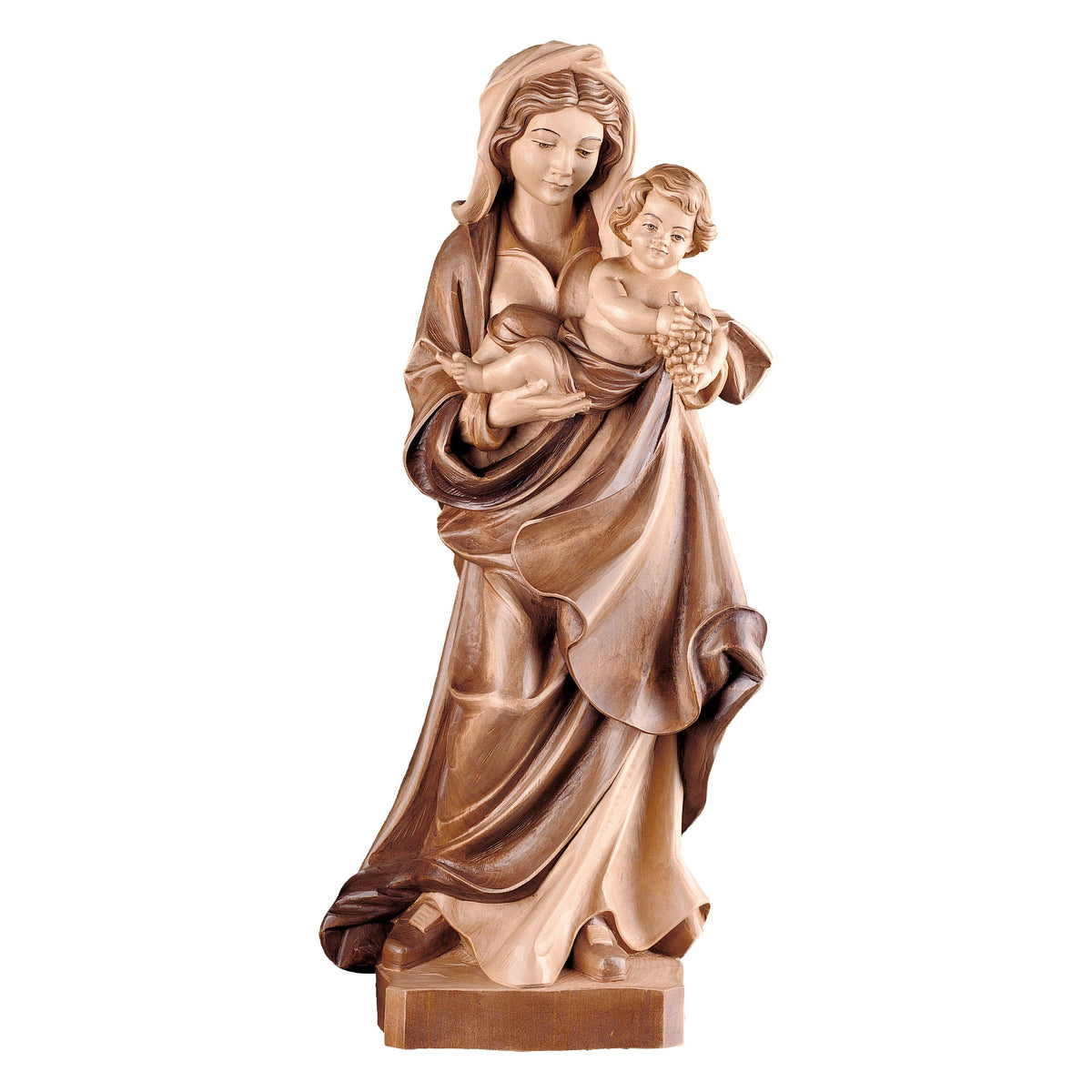 Wooden statue of Madonna of grapes