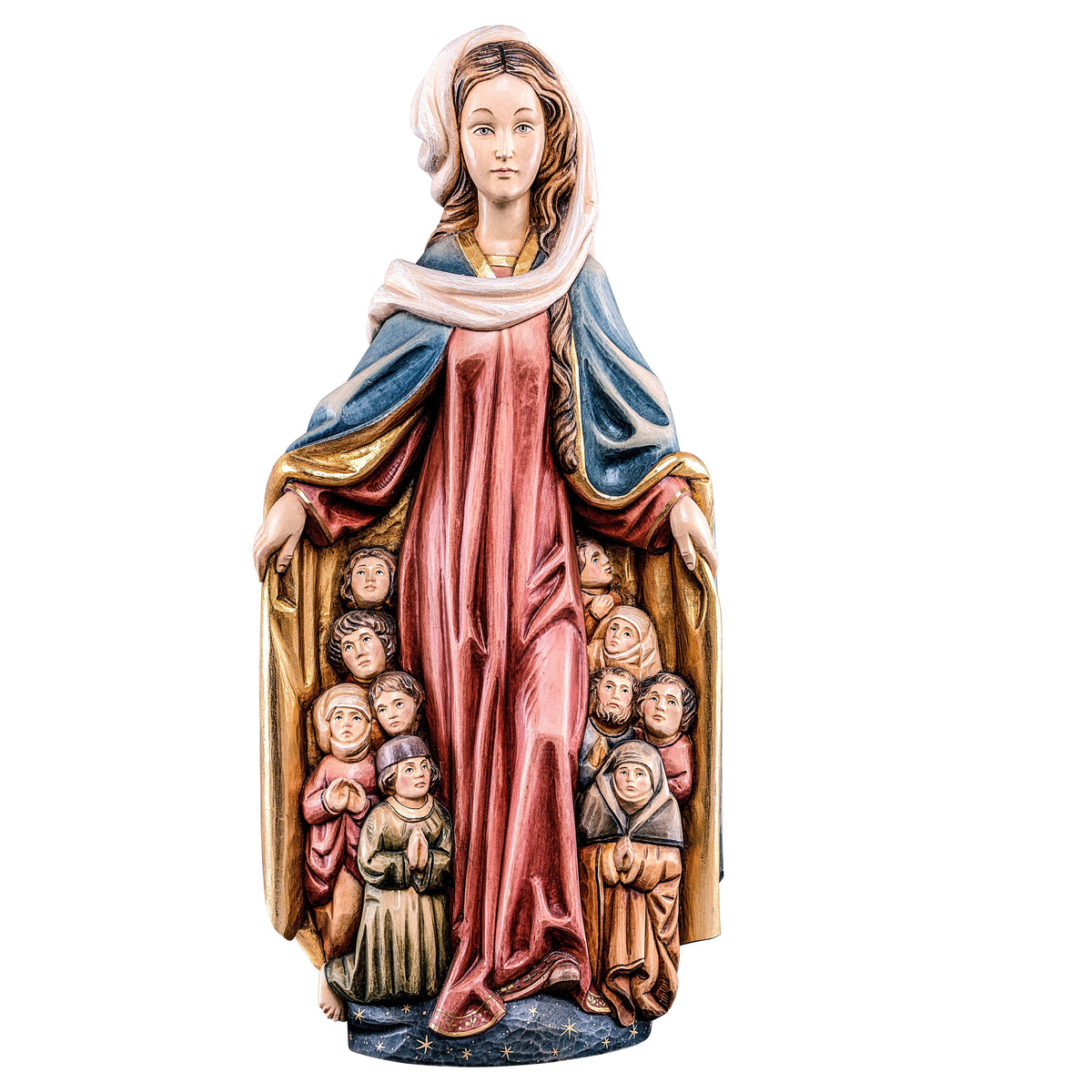 Wooden statue of Madonna of protective cloak