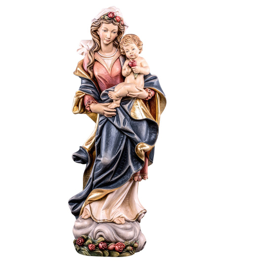 Wooden statue of Madonna of roses