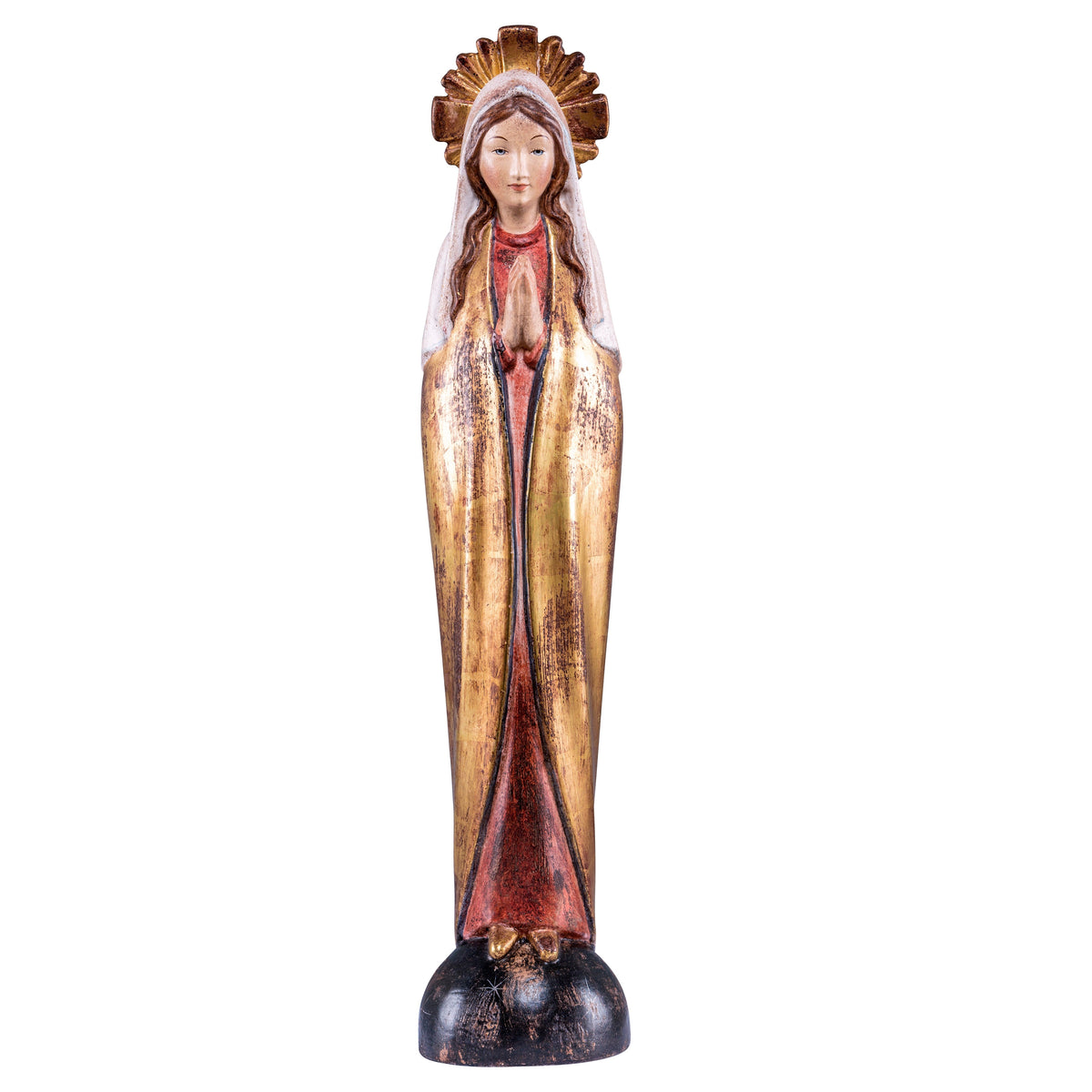 Wooden statue of Madonna stylized