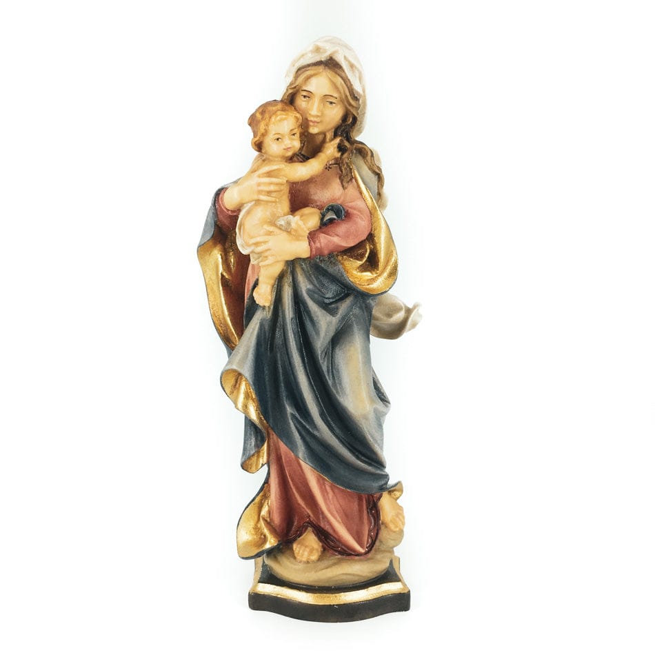 Wooden Statue of Virgin Mary with Baby Jesus
