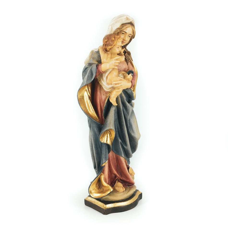 Wooden Statue of Virgin Mary with Baby Jesus