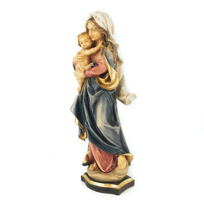 Wooden Statue of Virgin Mary with Baby Jesus
