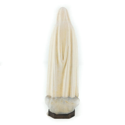 Wooden Statue of Our Lady of Fatima with Gold-decorated White Dress