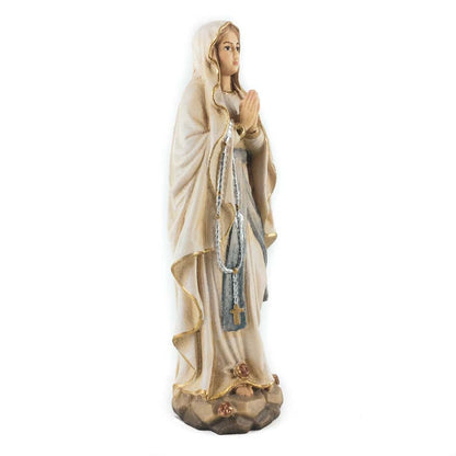 Wooden Statue of Our Lady of Lourdes with Roses on her Feet