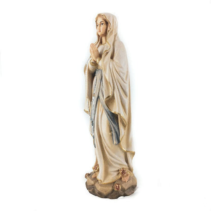 Wooden Statue of Our Lady of Lourdes with Roses on her Feet
