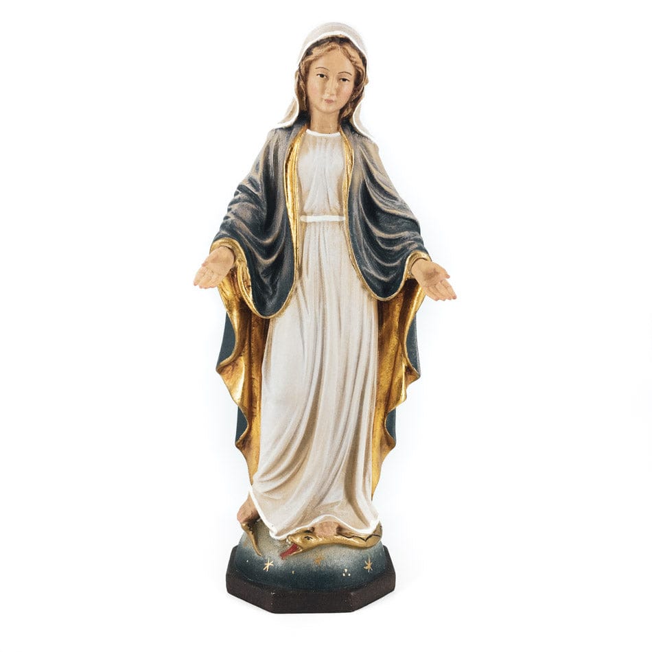 Wooden Statue of Our Lady of the Miraculous Medal on the Globe