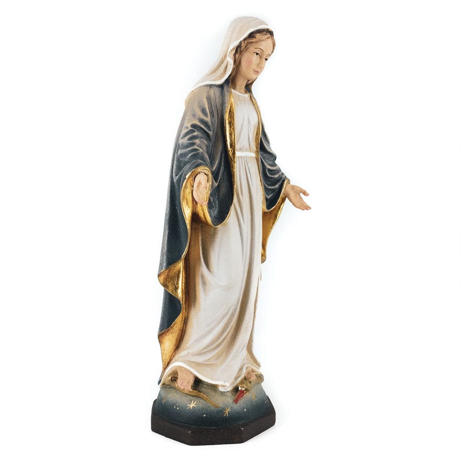 Wooden Statue of Our Lady of the Miraculous Medal on the Globe