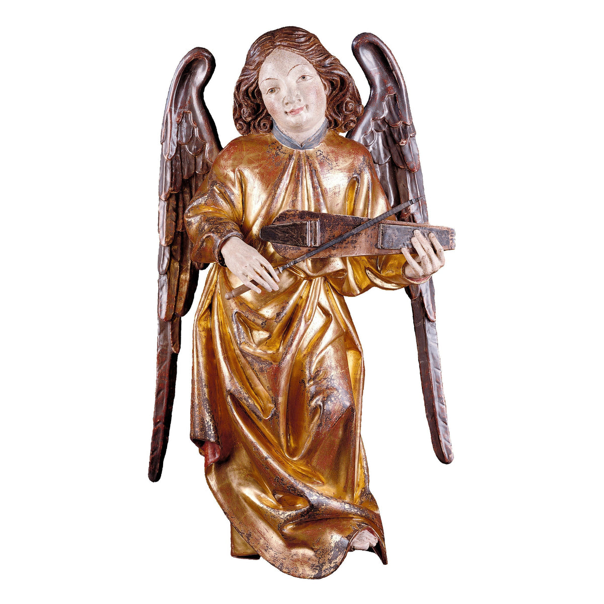 Wooden statue of Pacher angel with violin
