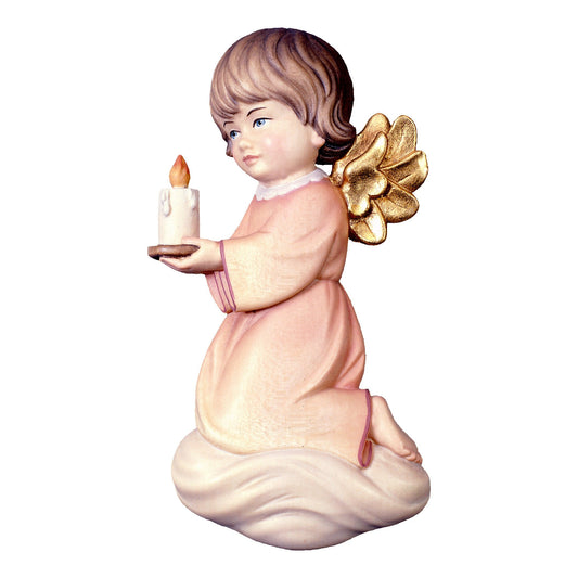 Wooden statue of Pitti angel with candle