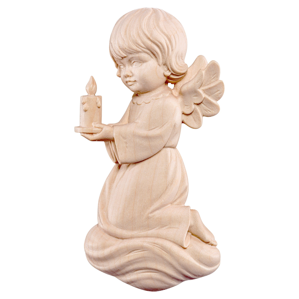 Wooden statue of Pitti angel with candle