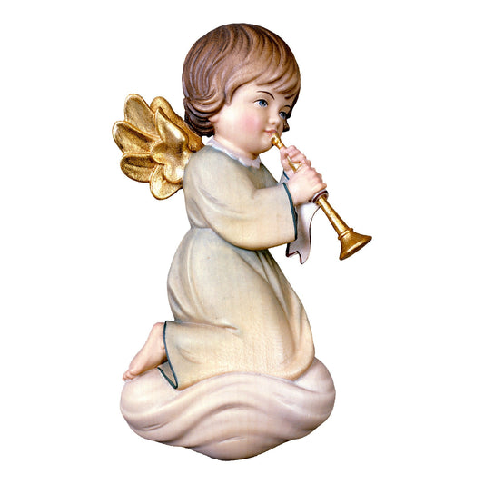 Wooden statue of Pitti angel with trombone
