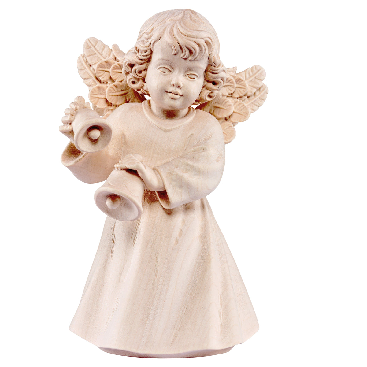 Wooden statue of Sissi angel with bells