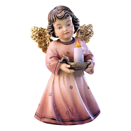 Wooden statue of Sissi angel with candle