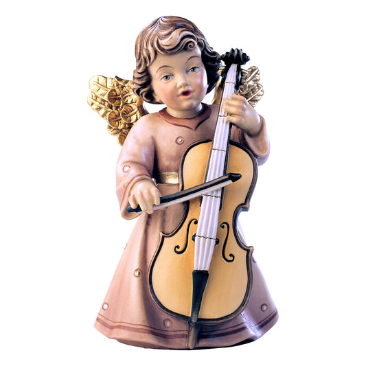 Wooden statue of Sissi angel with cello