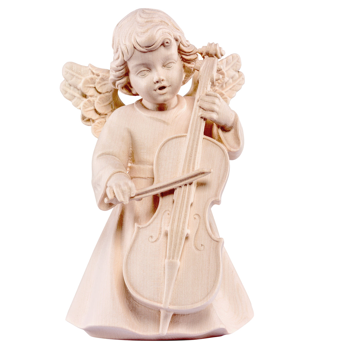 Wooden statue of Sissi angel with cello