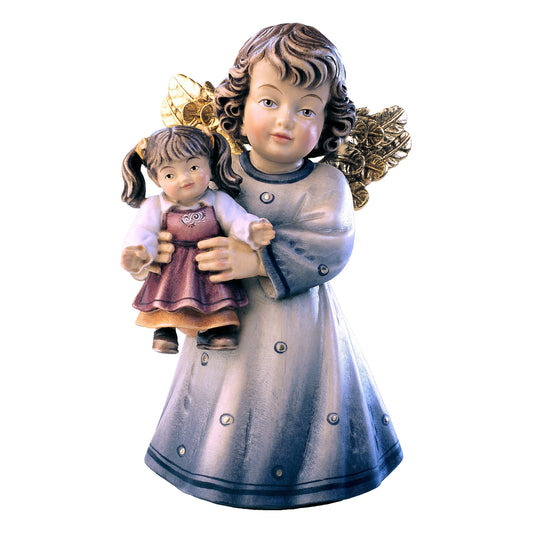 Wooden statue of Sissi angel with doll