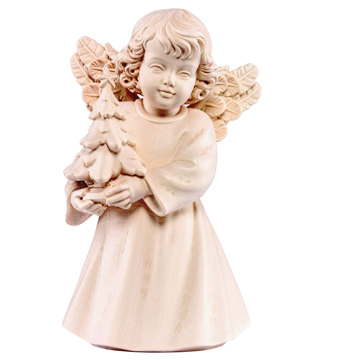 Wooden statue of Sissi angel with tree