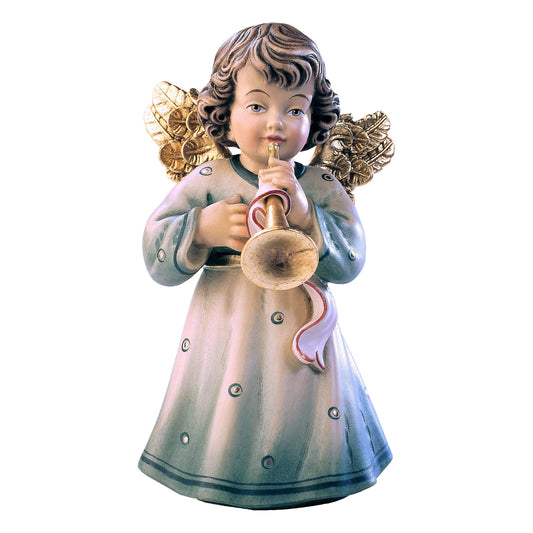 Wooden statue of Sissi angel with trombone