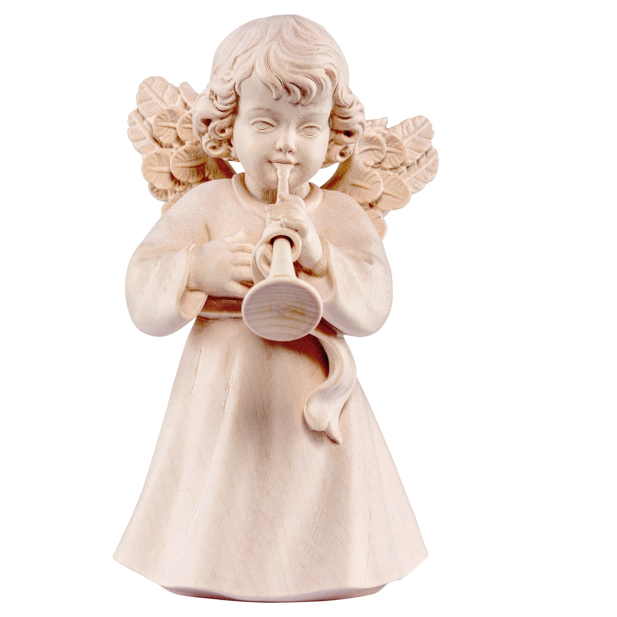 Wooden statue of Sissi angel with trombone