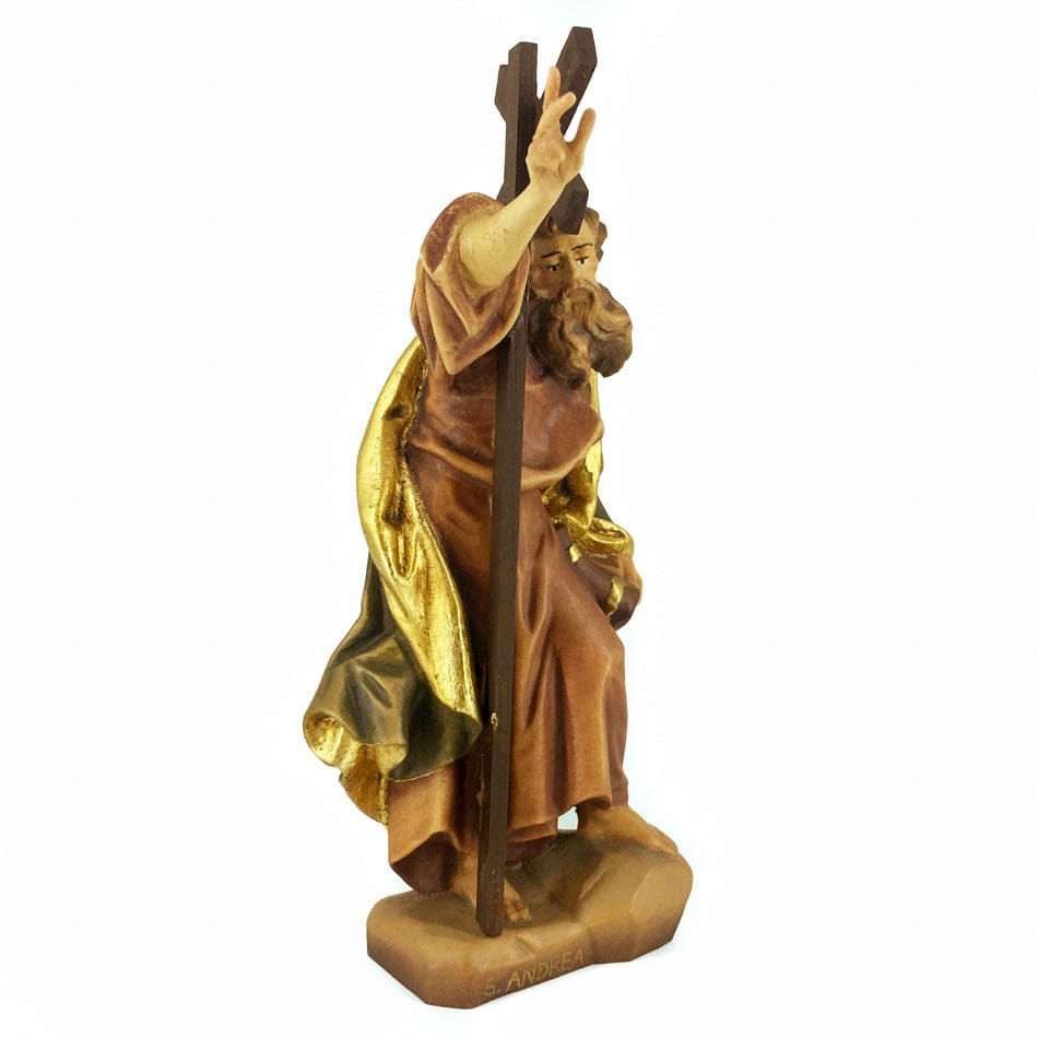 Wooden Statue of St. Andrew Holding his Crux Decussata