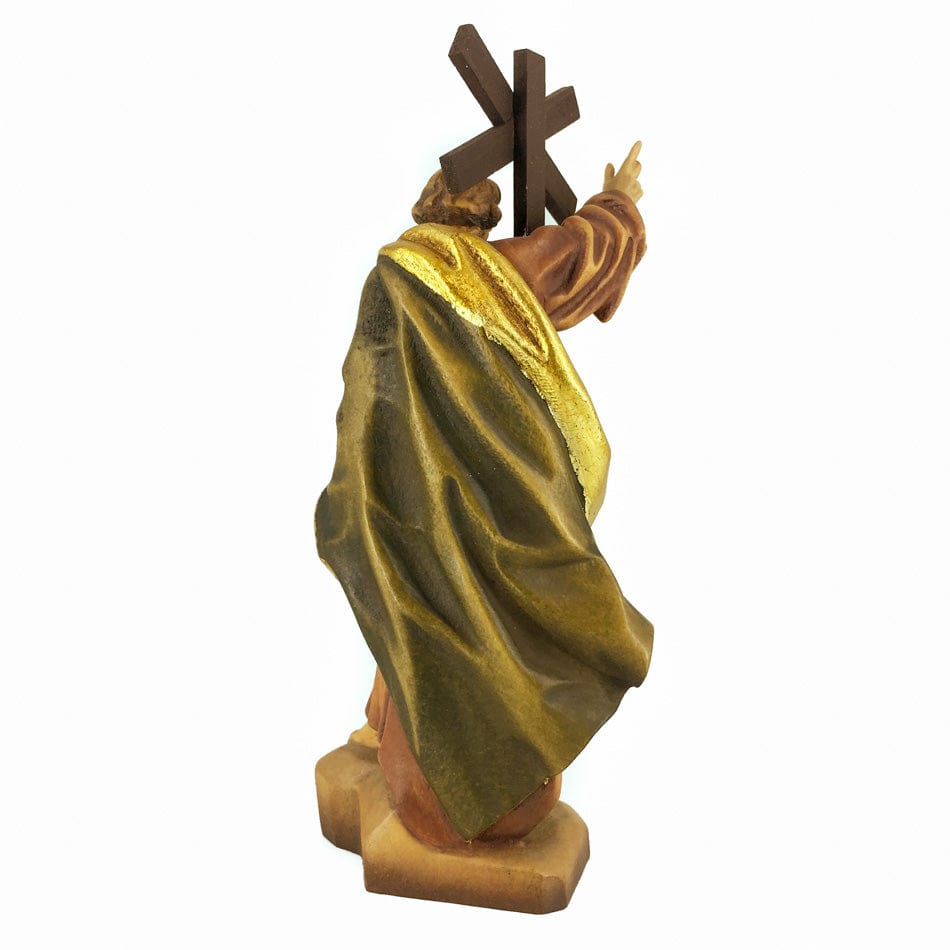 Wooden Statue of St. Andrew Holding his Crux Decussata