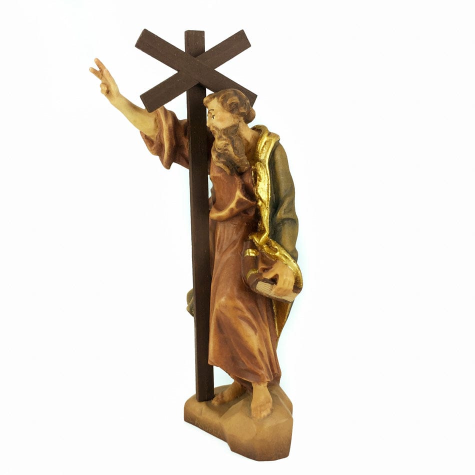 Wooden Statue of St. Andrew Holding his Crux Decussata