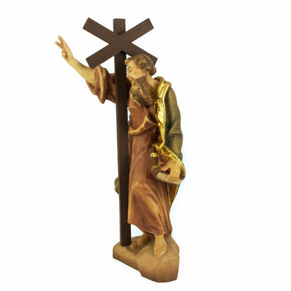 Wooden Statue of St. Andrew Holding his Crux Decussata