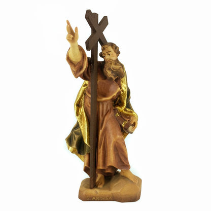 Wooden Statue of St. Andrew Holding his Crux Decussata