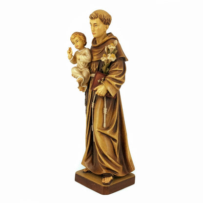 Wooden Statue of St. Anthony of Padua Holding Baby Jesus