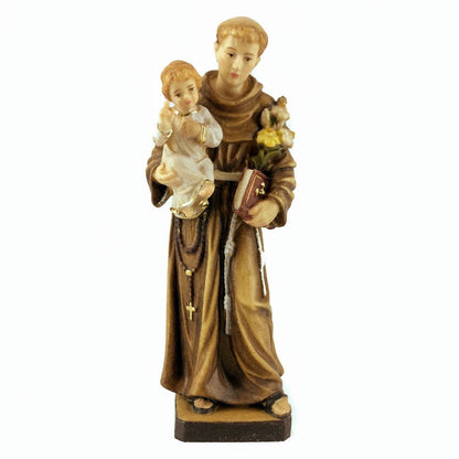 Wooden Statue of St. Anthony of Padua Holding Baby Jesus