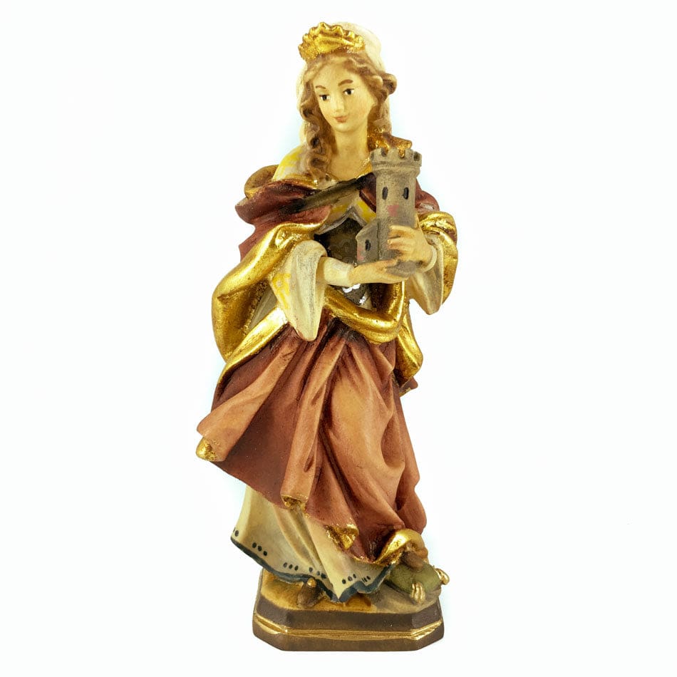 Wooden Statue of St. Barbara with Tower