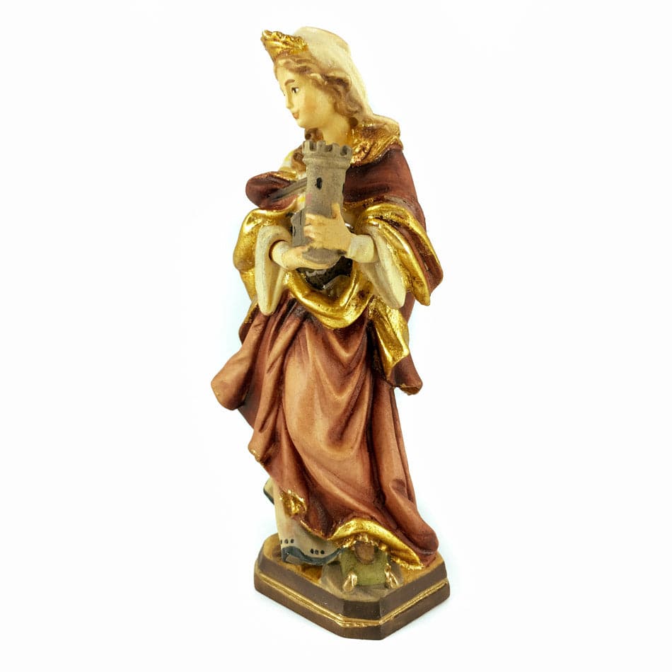 Wooden Statue of St. Barbara with Tower