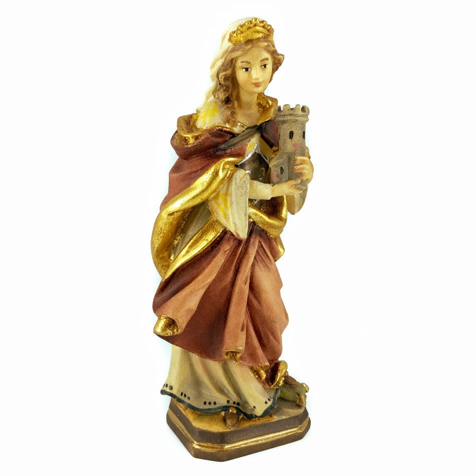 Wooden Statue of St. Barbara with Tower