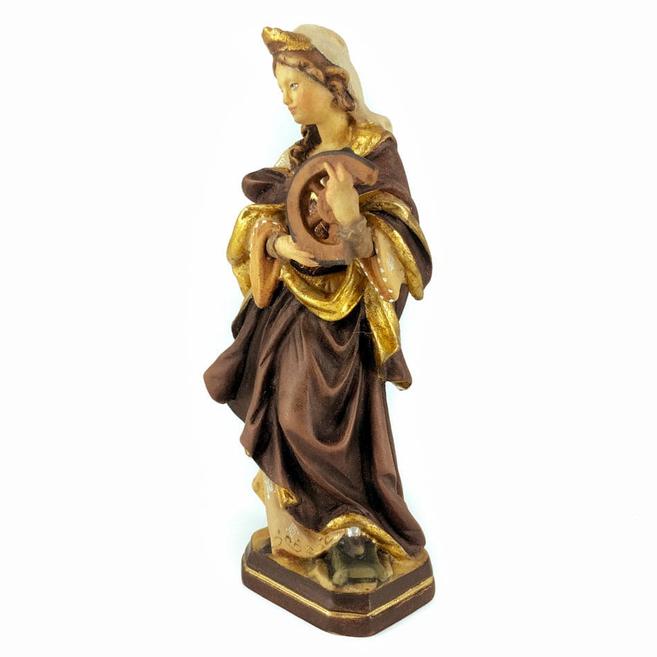 Wooden Statue of St. Catherine of Alexandria with Breaking Wheel
