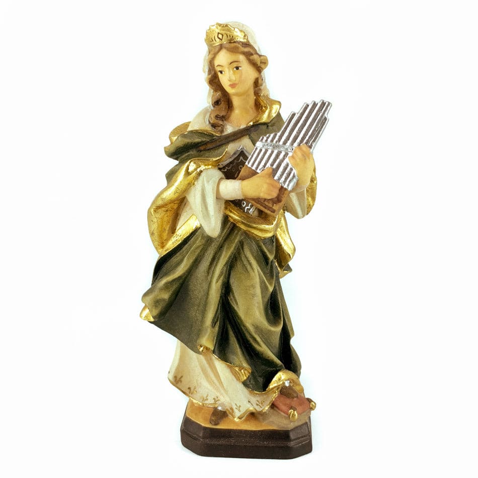 Wooden Statue of St. Cecilia with Organ