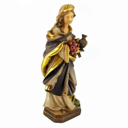 Wooden Statue of St. Elizabeth of Hungary with Pitcher